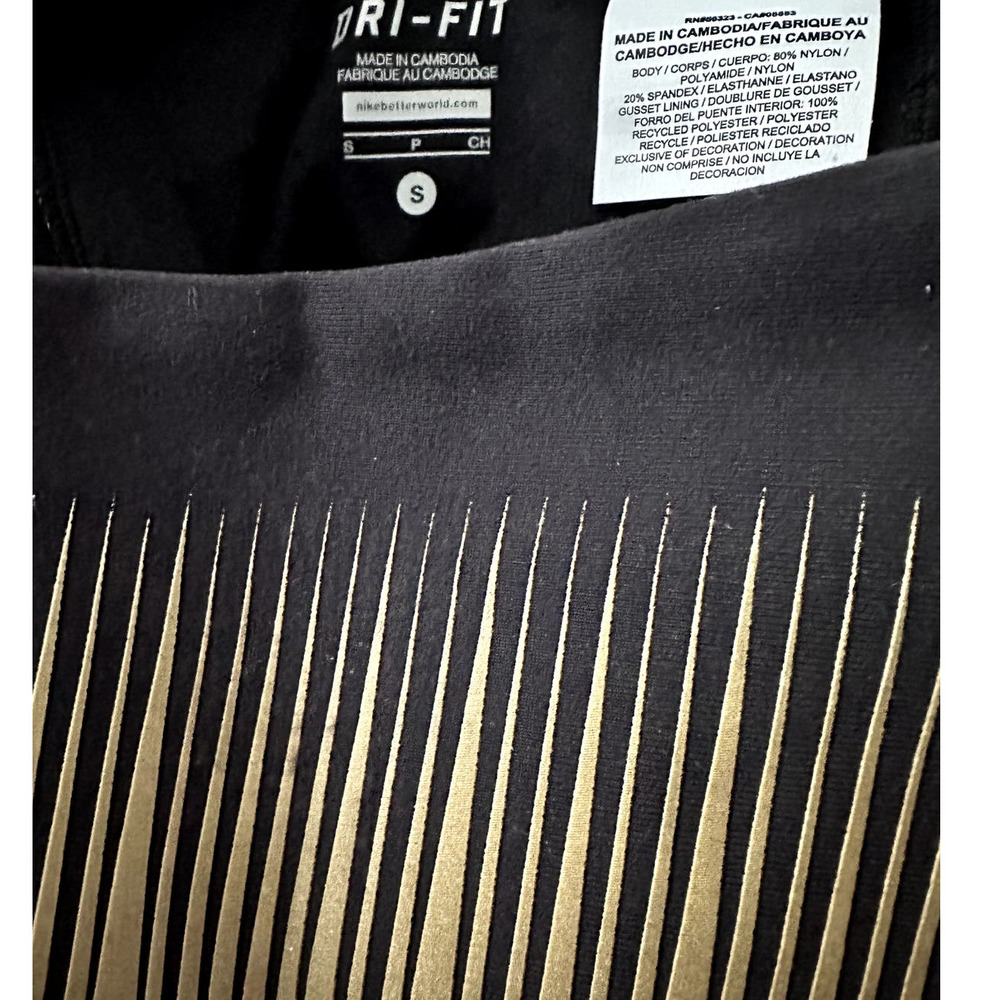 Nike Women's Dri-Fit Flash Reflective Running Tights-Size Small-Black/Gold‎ EUC - Picture 5 of 6